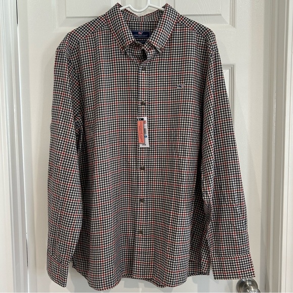 Vineyard Vine's NEW Mens Classic Fit Whale Button Up Flannel Plaid Shirt XL - Picture 10 of 14